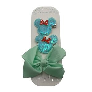Chloe Accessory Set Minnie Mouse Sequin Hair Clips and Bow‎ Clip